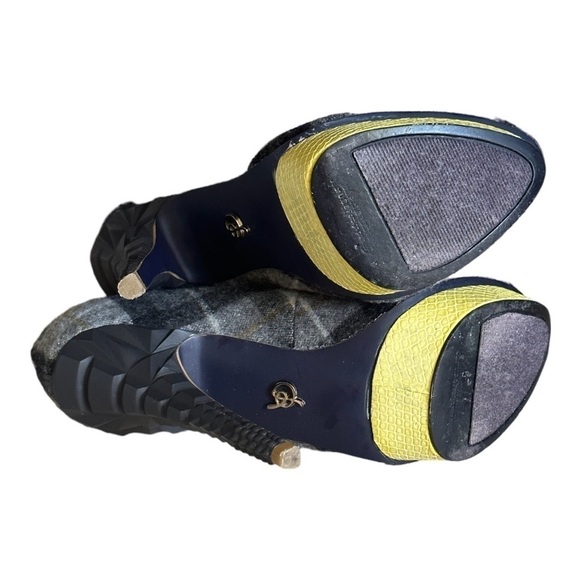 Rachel Zoe Keegan Gray Plaid Funky Stiletto Pumps Size 5.5 - Picture 11 of 11